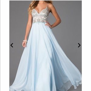 Dress by Johnny floor length ice blue dress size 0
